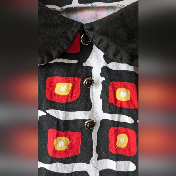 HEARTS AND ROSES Rockabilly Swing Dress, Vintage Pin-Up Vibes, "Hot Coals", XL - Picture 4 of 10